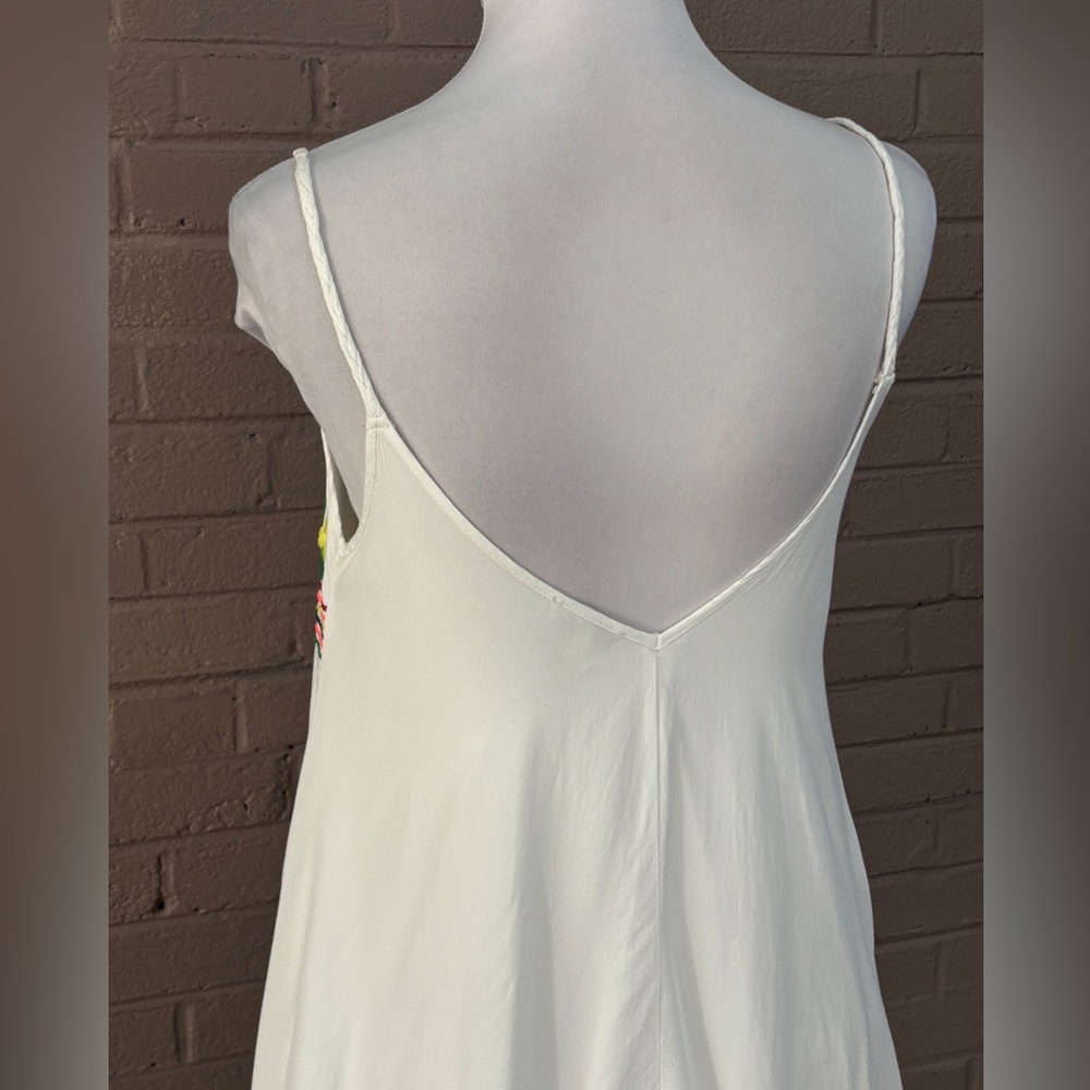 A.Peach white embroidered mini dress / tunic S - Picture 7 of 11